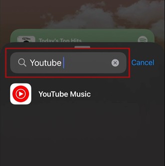 find youtube music widget on ios