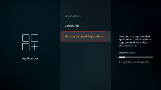 fire tv delete app