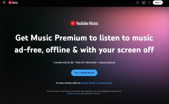 get youtube music premium on web