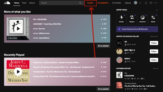 hit try go icon soundcloud
