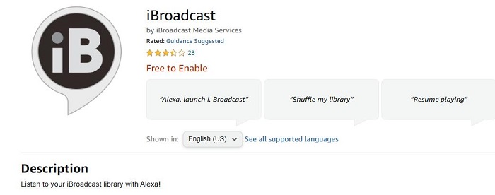 ibroadcast skill in alexa