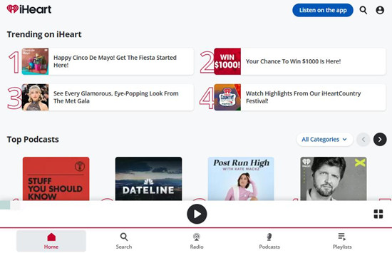 iheartradio main interface