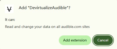 install the devirtualizeaudible extension to remove audible virtual voice