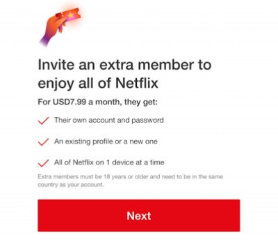 invite an extra member to netflix