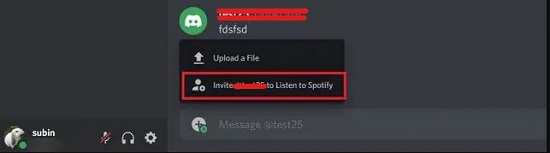 invite friends to listen to spotify in discord