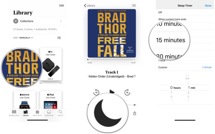 ios books sleep timer