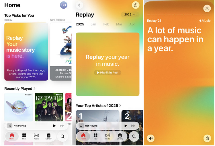 ios apple music replay