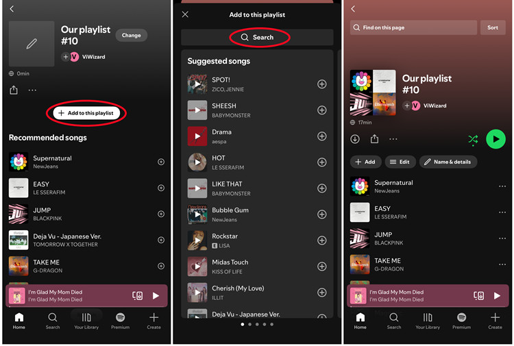 ios spotify collaborative playlist add to this playlist
