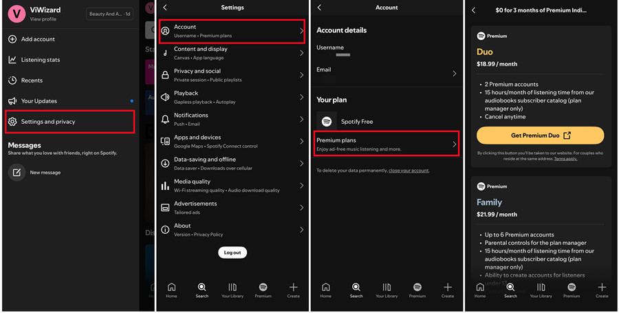 ios spotify settings and privacy account your plan