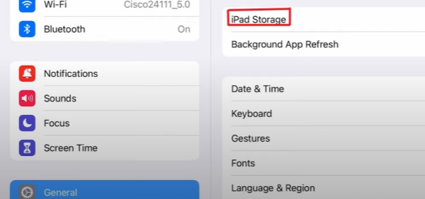 ipad storage checking