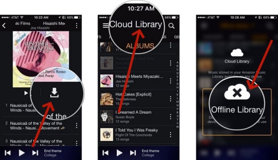 ipod touch offline listening amazon music