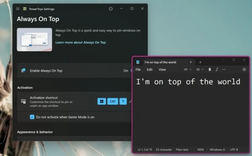 keep a window always on top with microsoft powertoys