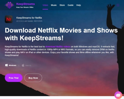 keepstreams web page