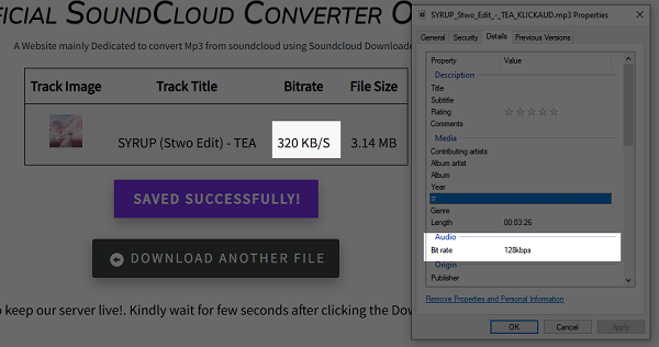 klickaud downloads bitrate
