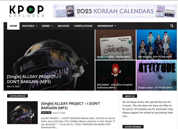 kpop explorer download interface