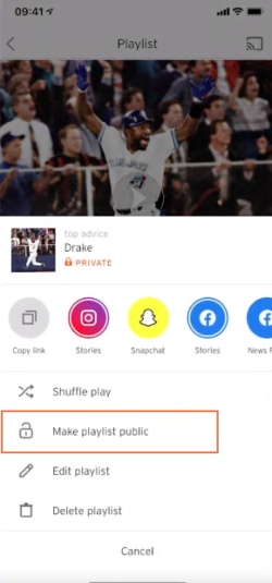 make public soundcloud playlist mobile