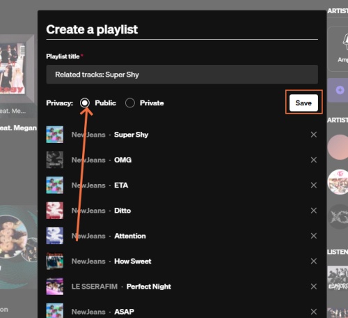 make public soundcloud playlist