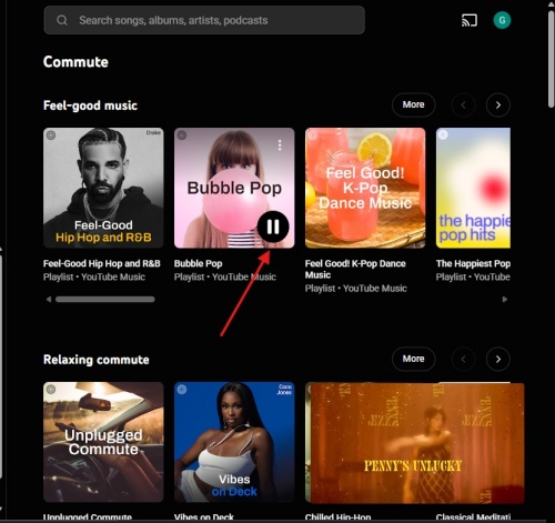 new playback on youtube music web