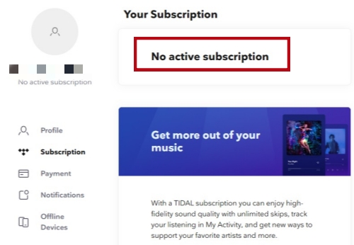 no active subscription for a new account