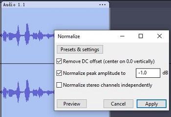 normalize loudness in audacity