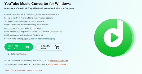 noteburner youtube music converter