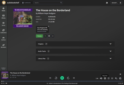 online listening on audiobookshelf