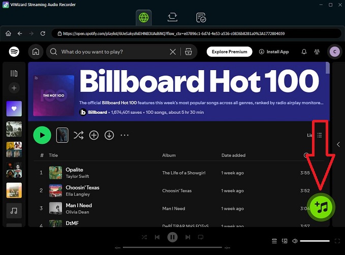 open billboard hot 100 in spotify