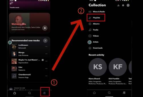 open tidal playlists on phone