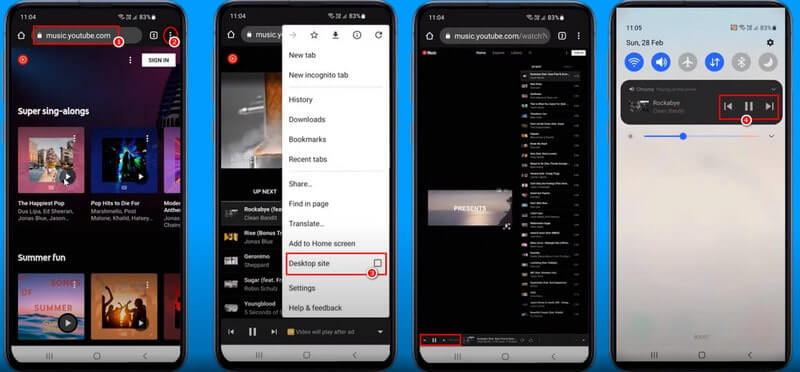 play youtube music in background android