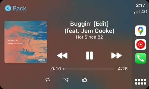 play youtube music via carplay display