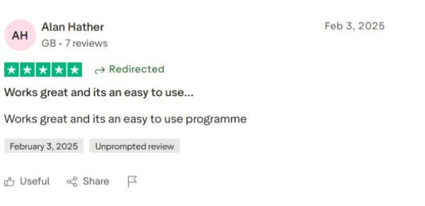 positive feedback tunepat on trustpilot