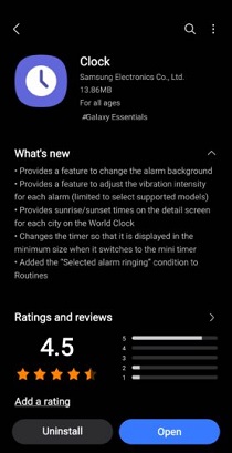 samsung clock app