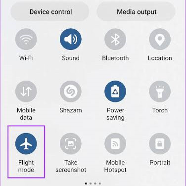 samsung flight mode