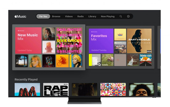 samsung tv apple music app interface