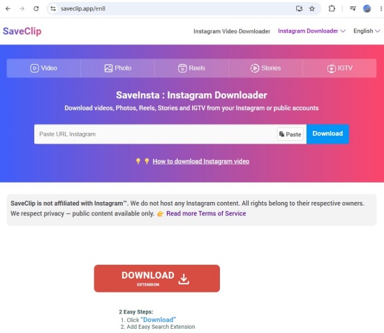 saveclip instagram audio downloader