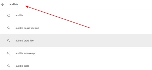search for audible app