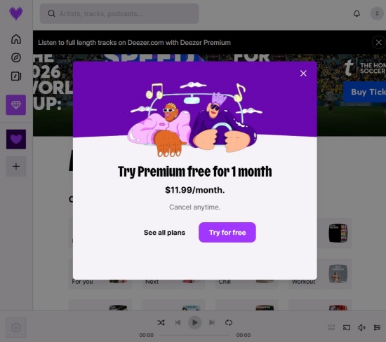 see plans on deezer website