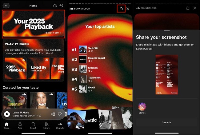 see soundcloud wrapped and share it