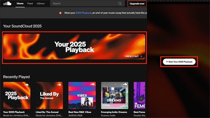 see soundcloud wrapped on desktop