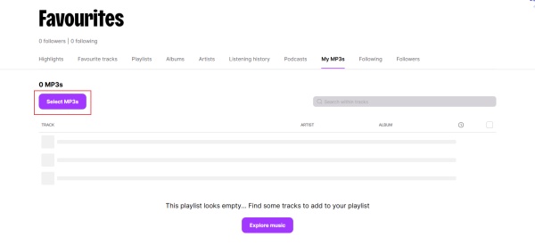 select mp3s to deezer from tidal