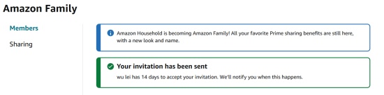 send amazon music family invitation