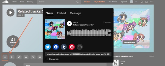 share soundcloud playlist
