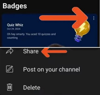 share youtube badges