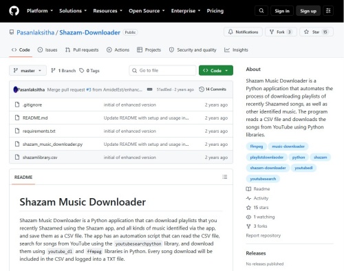 shazam music downloader open souce tool