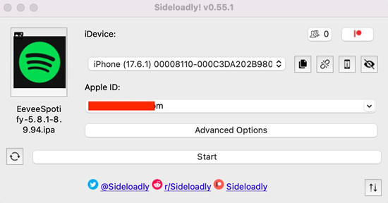 sideloadly eeveespotify