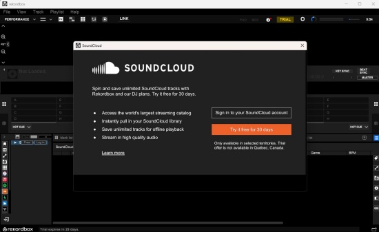 sign into soundcloud on rekordbox