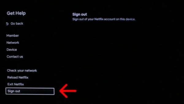 sign out netflix on tv