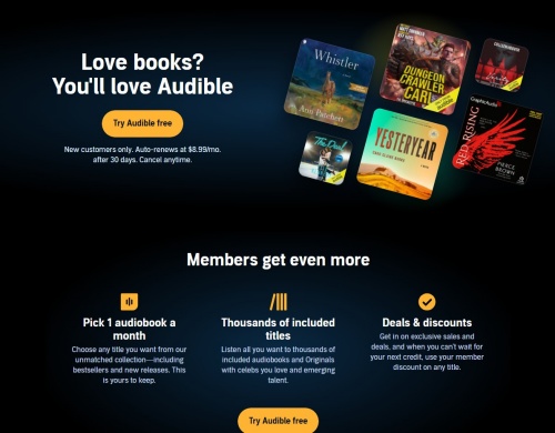 sign up for audible free trials