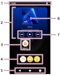 sony walkman home screen