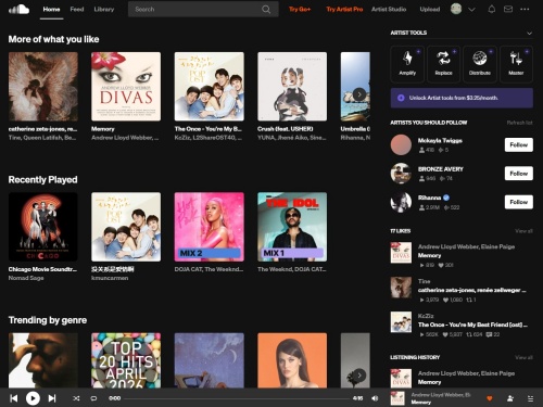 soundcloud web page